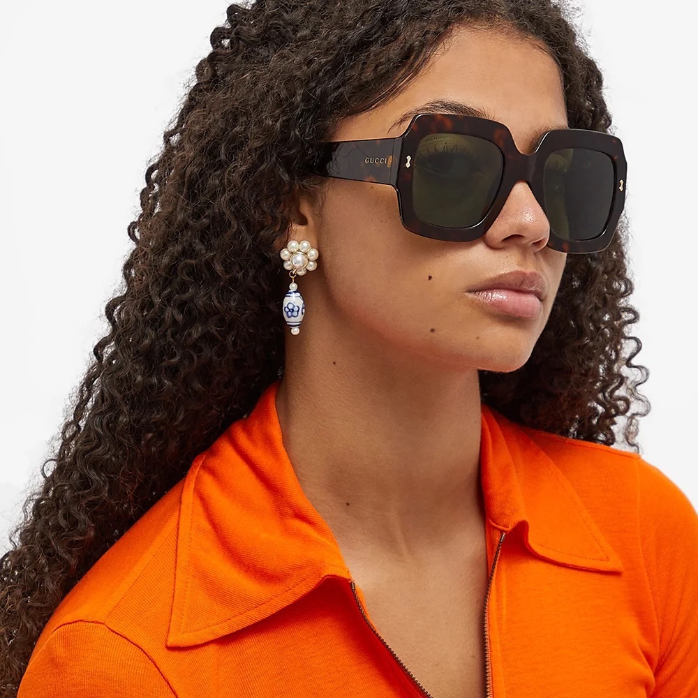 New - GUCCI Green Square Ladies Sunglasses
GG1111S 002 53